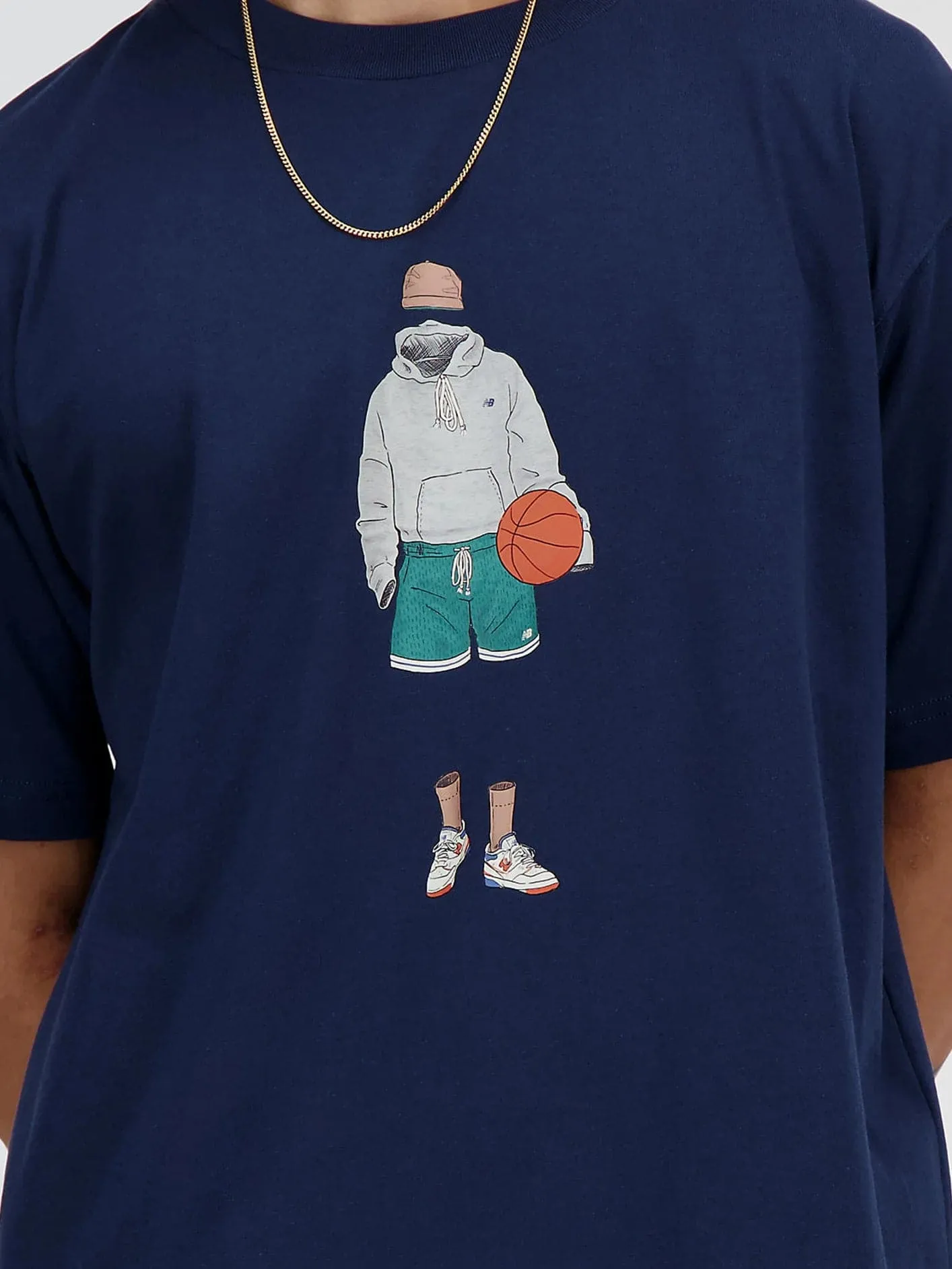 NB Athletics Basketball Style Relaxed Tee - Navy