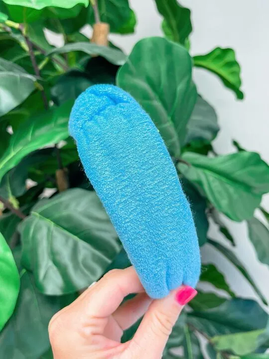Neon Terry Knotted Headband - Blue