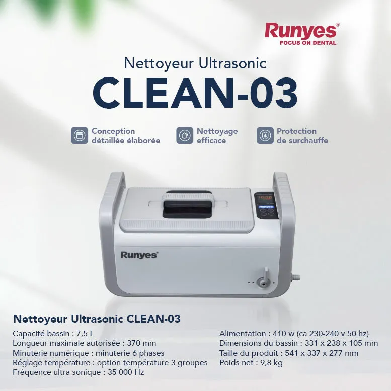 Nettoyeur à ultrason 7,5 L CLEAN-03 - Runyes