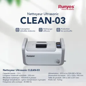Nettoyeur à ultrason 7,5 L CLEAN-03 - Runyes