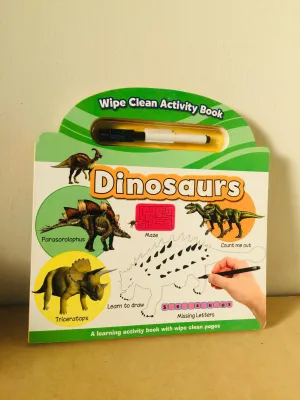 New Dinosaurs Wipe-Clean Activity Book! Just wipe clean to do the activities over again!