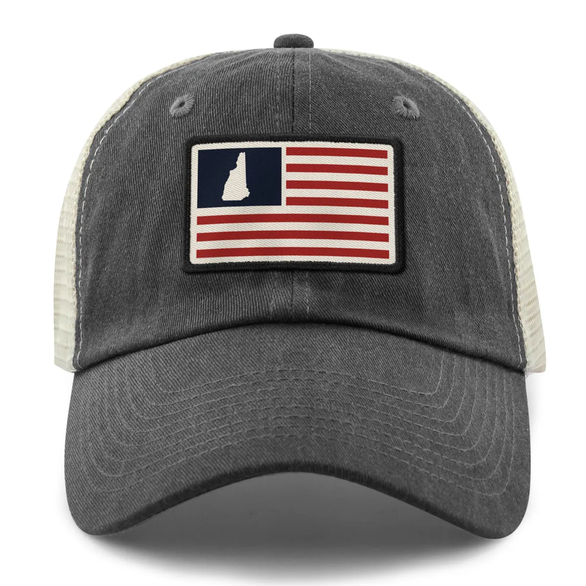 New Hampshire USA Flag Patch Relaxed Trucker