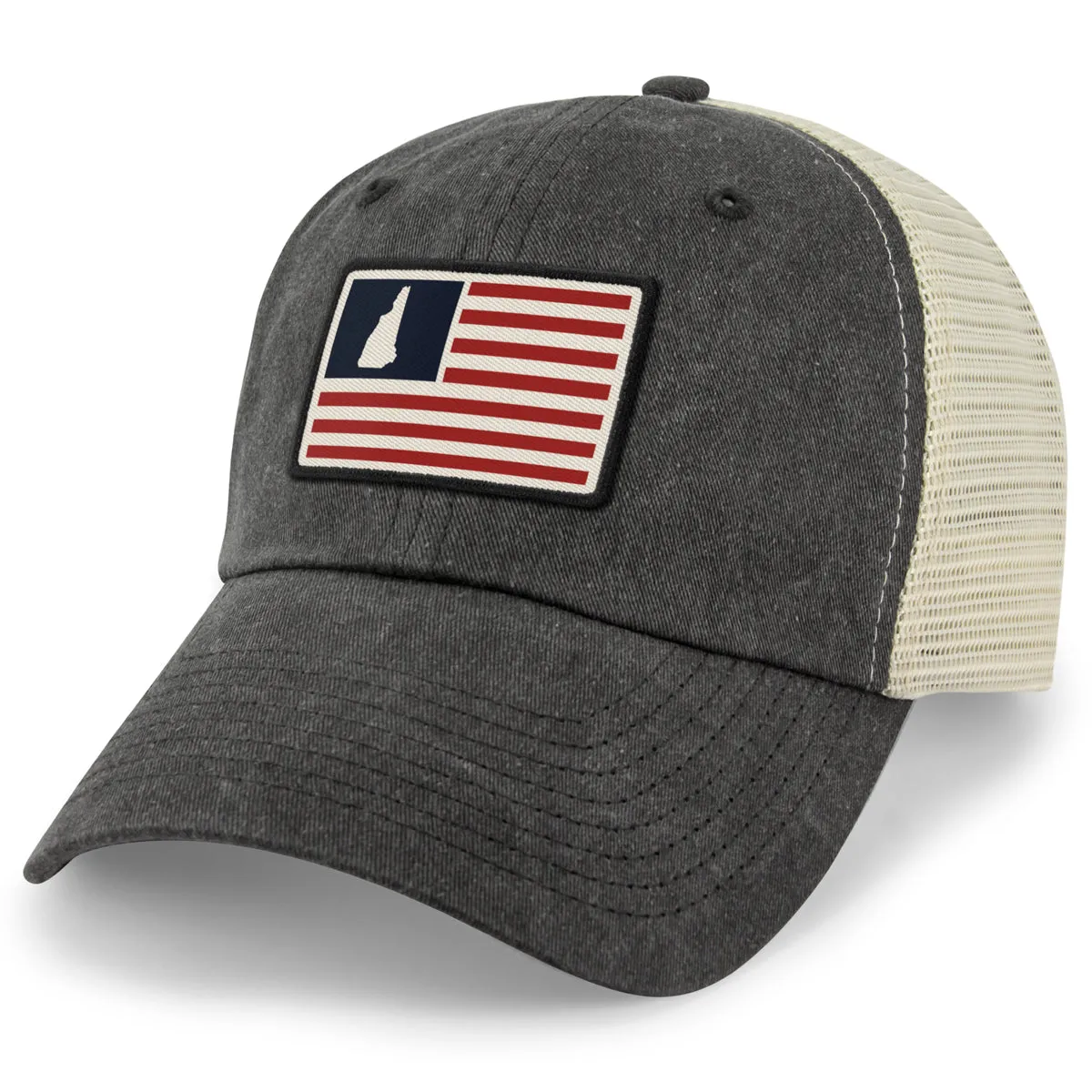 New Hampshire USA Flag Patch Relaxed Trucker