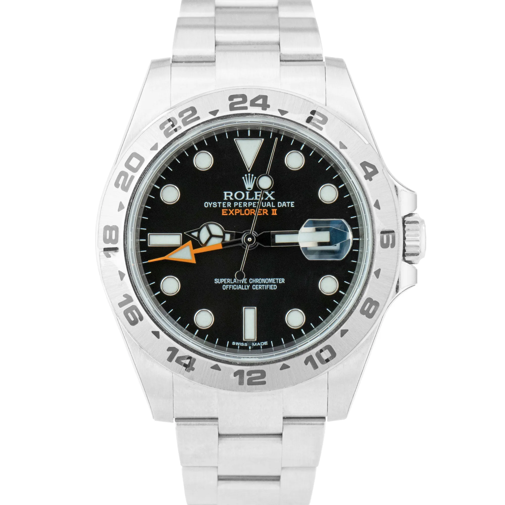 NEW NOS STICKERED 2016 Rolex Explorer II 42mm Black GMT Date Steel Watch 216570