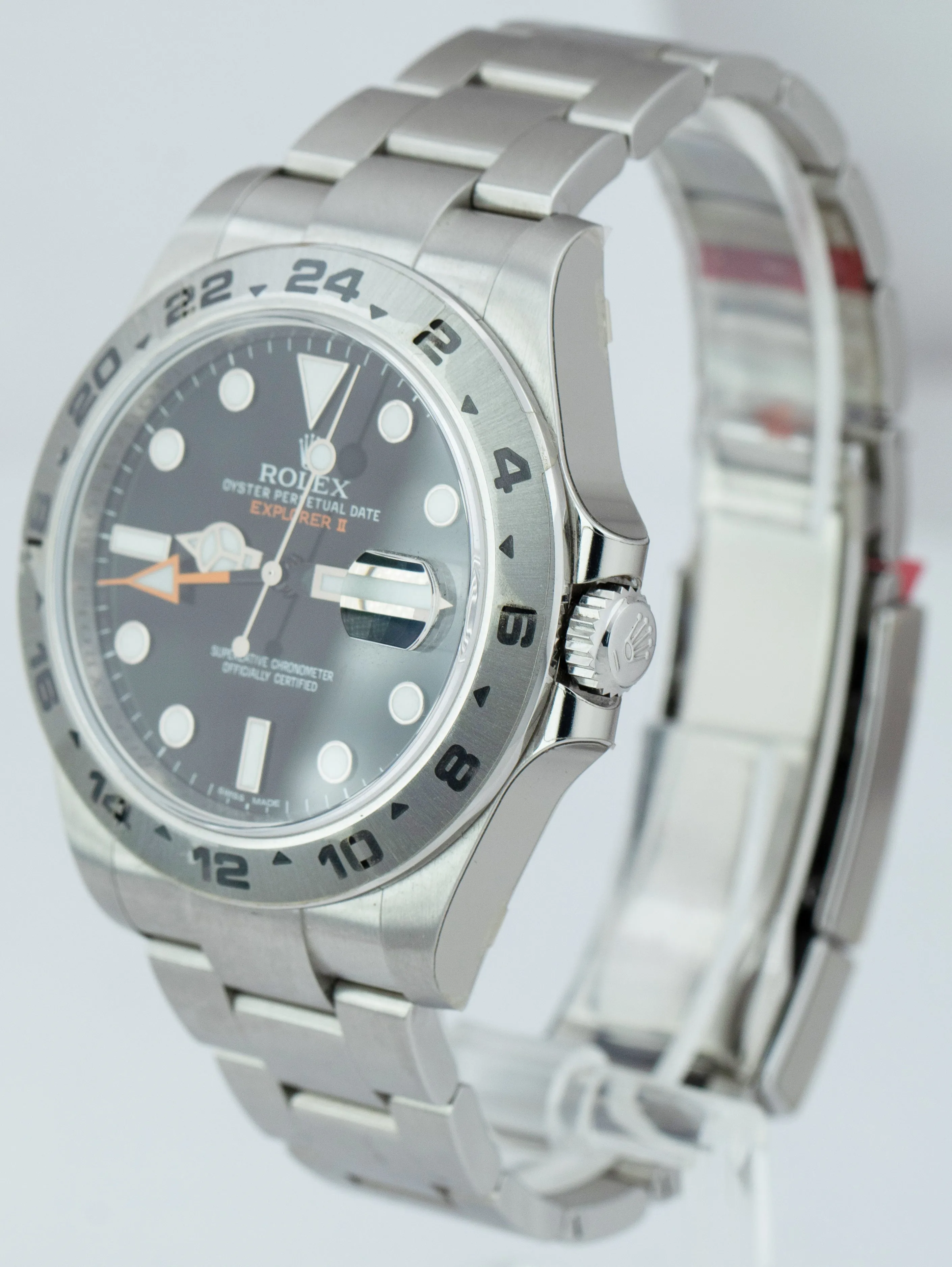 NEW NOS STICKERED 2016 Rolex Explorer II 42mm Black GMT Date Steel Watch 216570