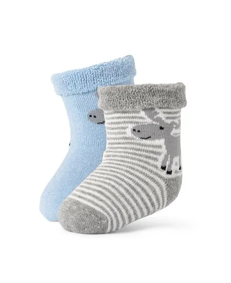 Norwegian Baby Socks 2 Pack - Blue/Grey