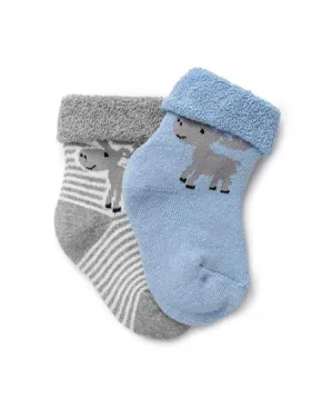 Norwegian Baby Socks 2 Pack - Blue/Grey