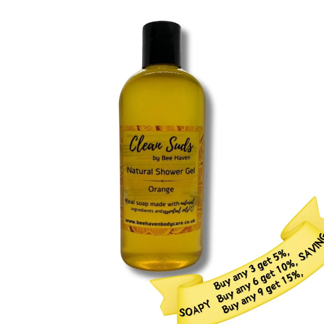 Orange Natural Shower Gel - Clean Suds Orange