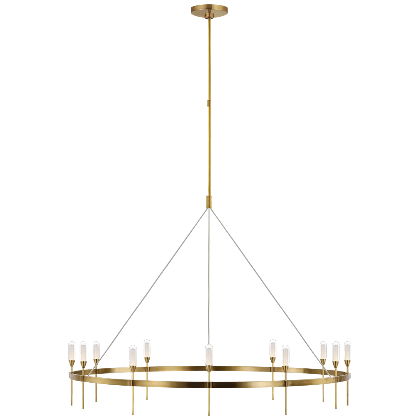 Overture Grande Ring Chandelier in Natural Brass with Clear Glass