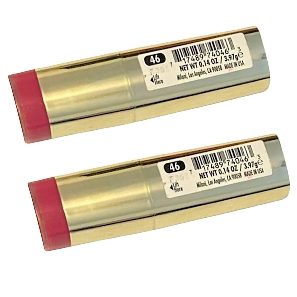Pack of 2 Milani Color Statement Lipstick, Power Pink # 46