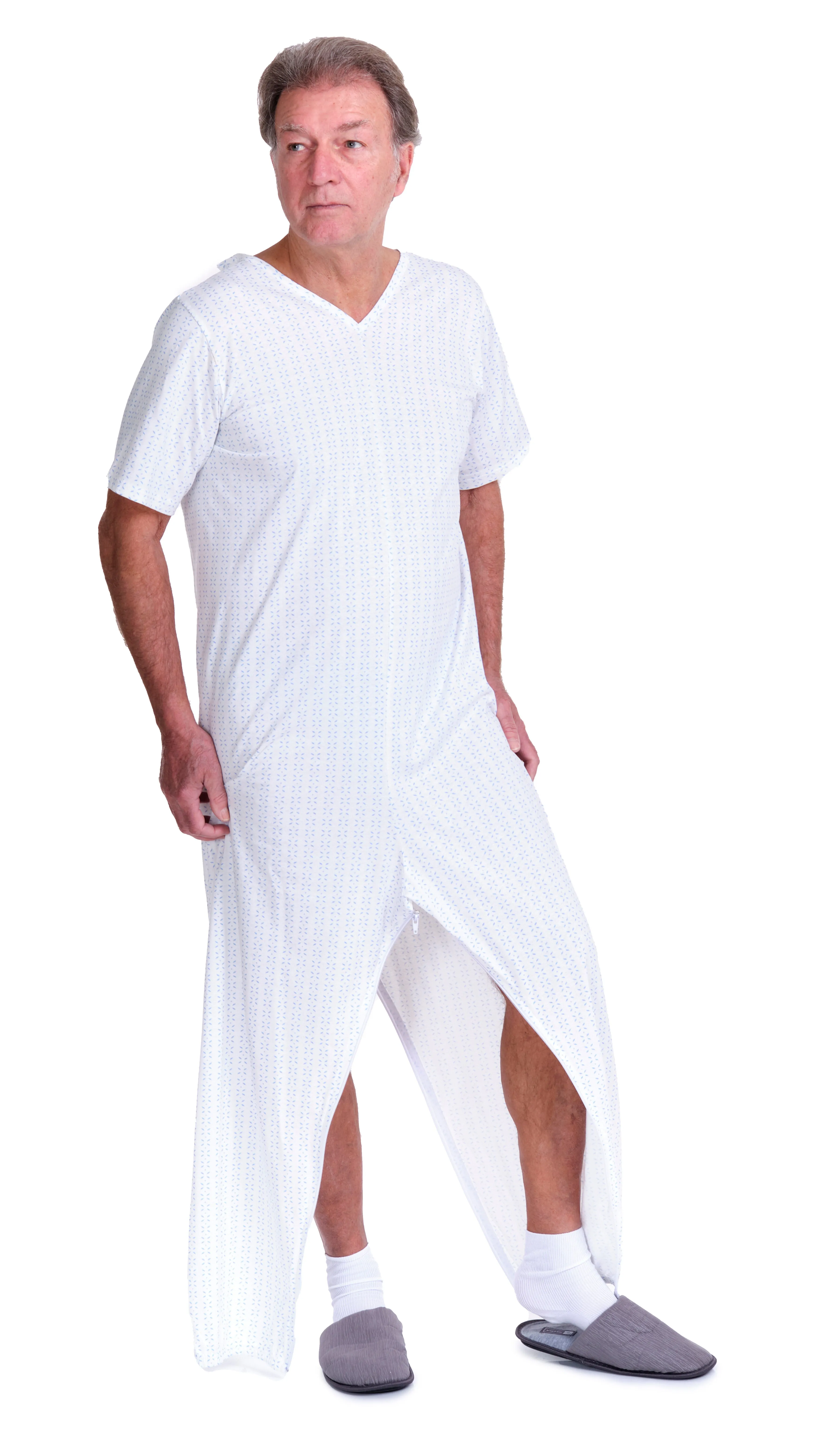 Pigiama Sanitario estivo manica corta con 2 zip/cerniere posteriore e interno gamba 100% cotone - 9012/4