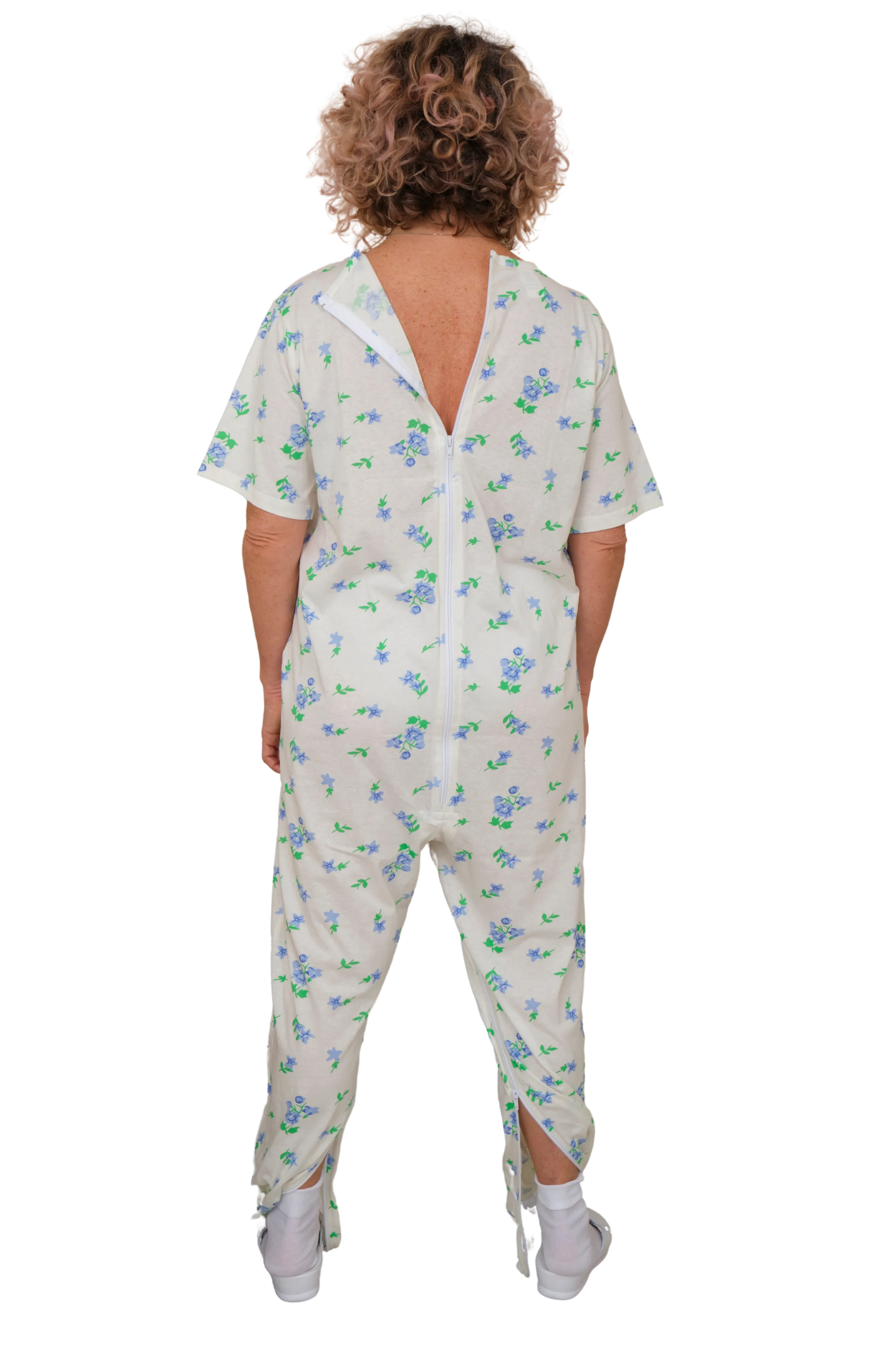 Pigiama Sanitario estivo manica corta con 2 zip/cerniere posteriore e interno gamba 100% cotone - 9012/4