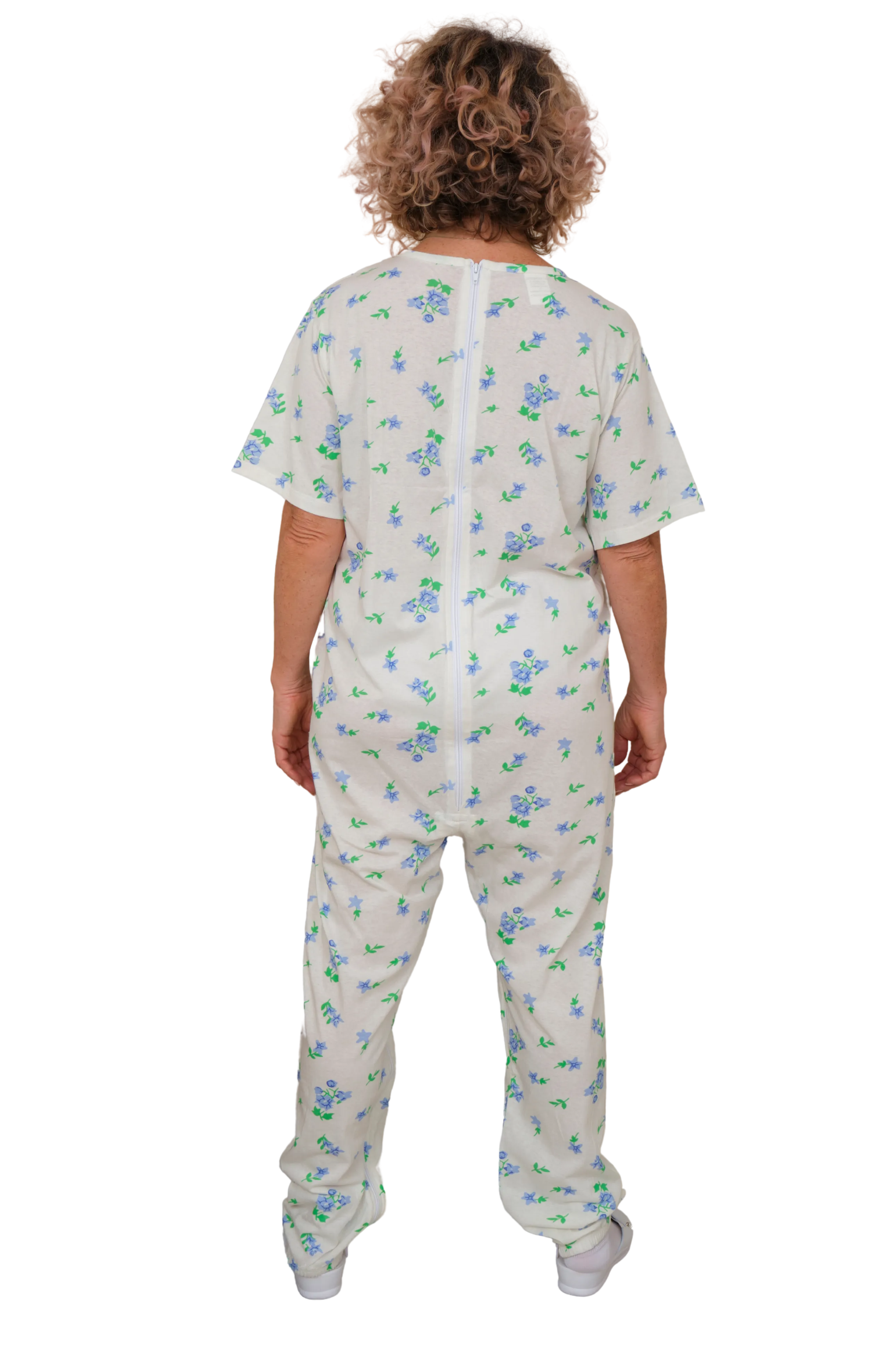 Pigiama Sanitario estivo manica corta con 2 zip/cerniere posteriore e interno gamba 100% cotone - 9012/4