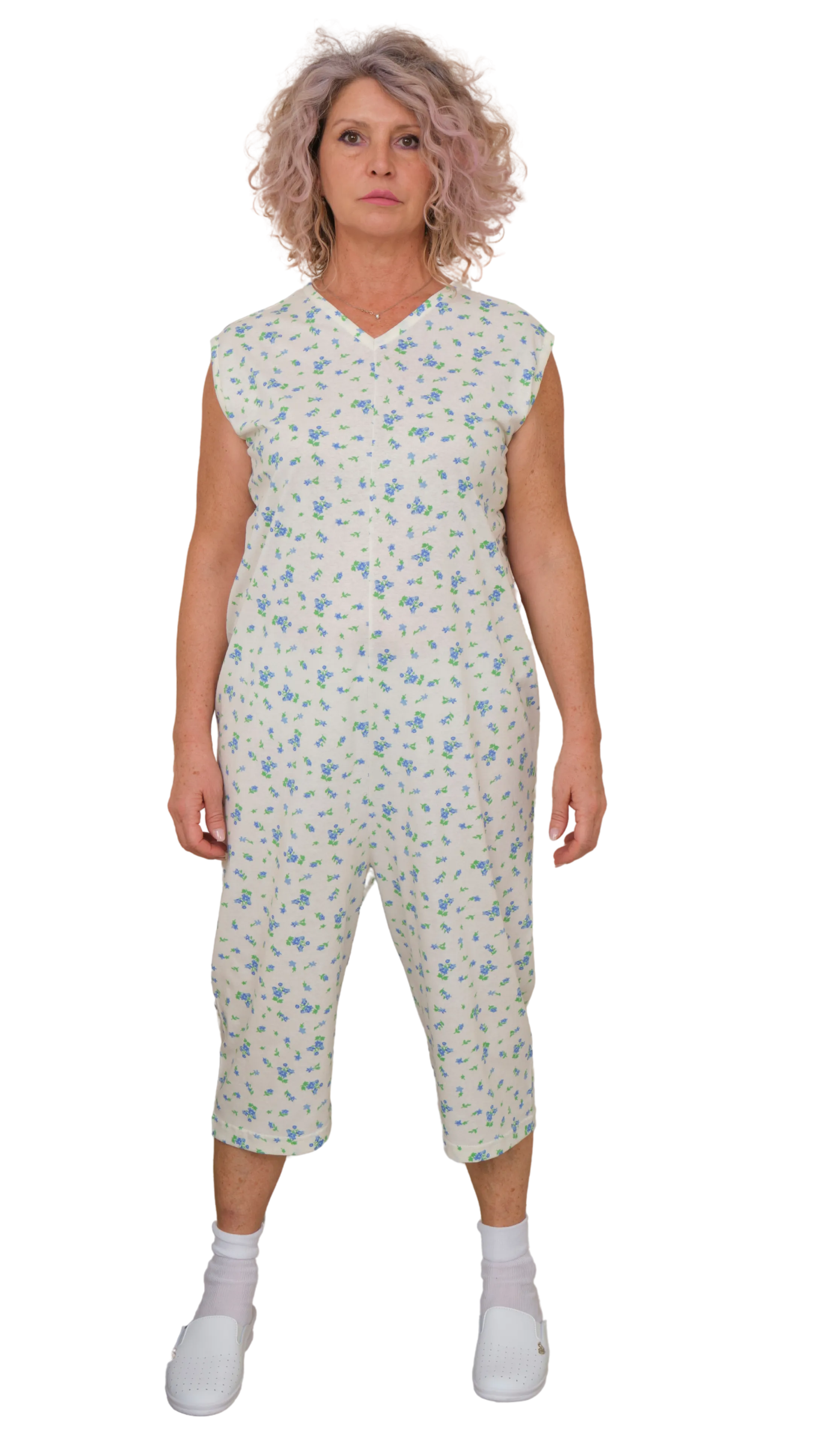 Pigiama Sanitario estivo smanicato pantalone corto 100% cotone - 9012/7