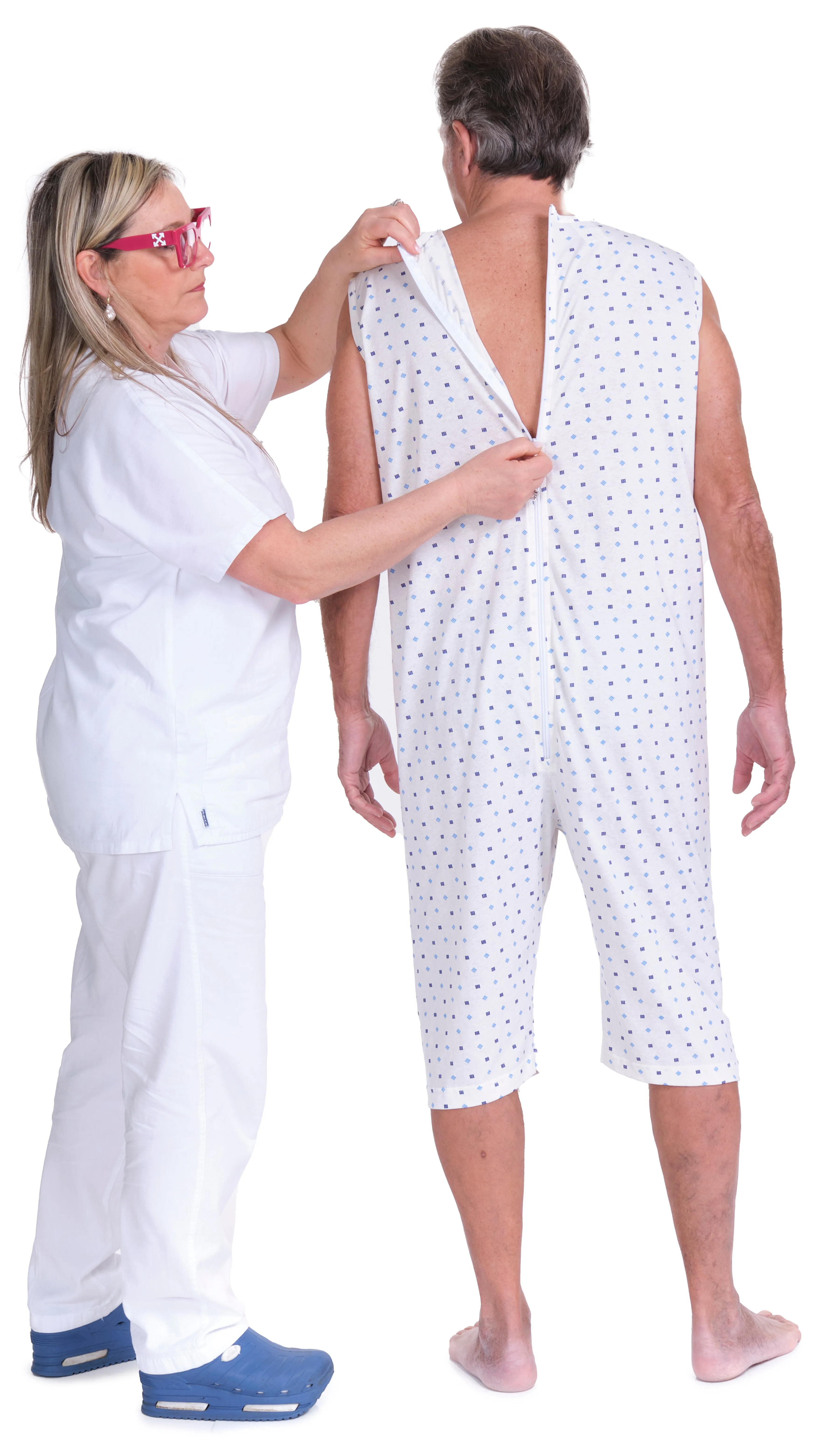 Pigiama Sanitario estivo smanicato pantalone corto 100% cotone - 9012/7