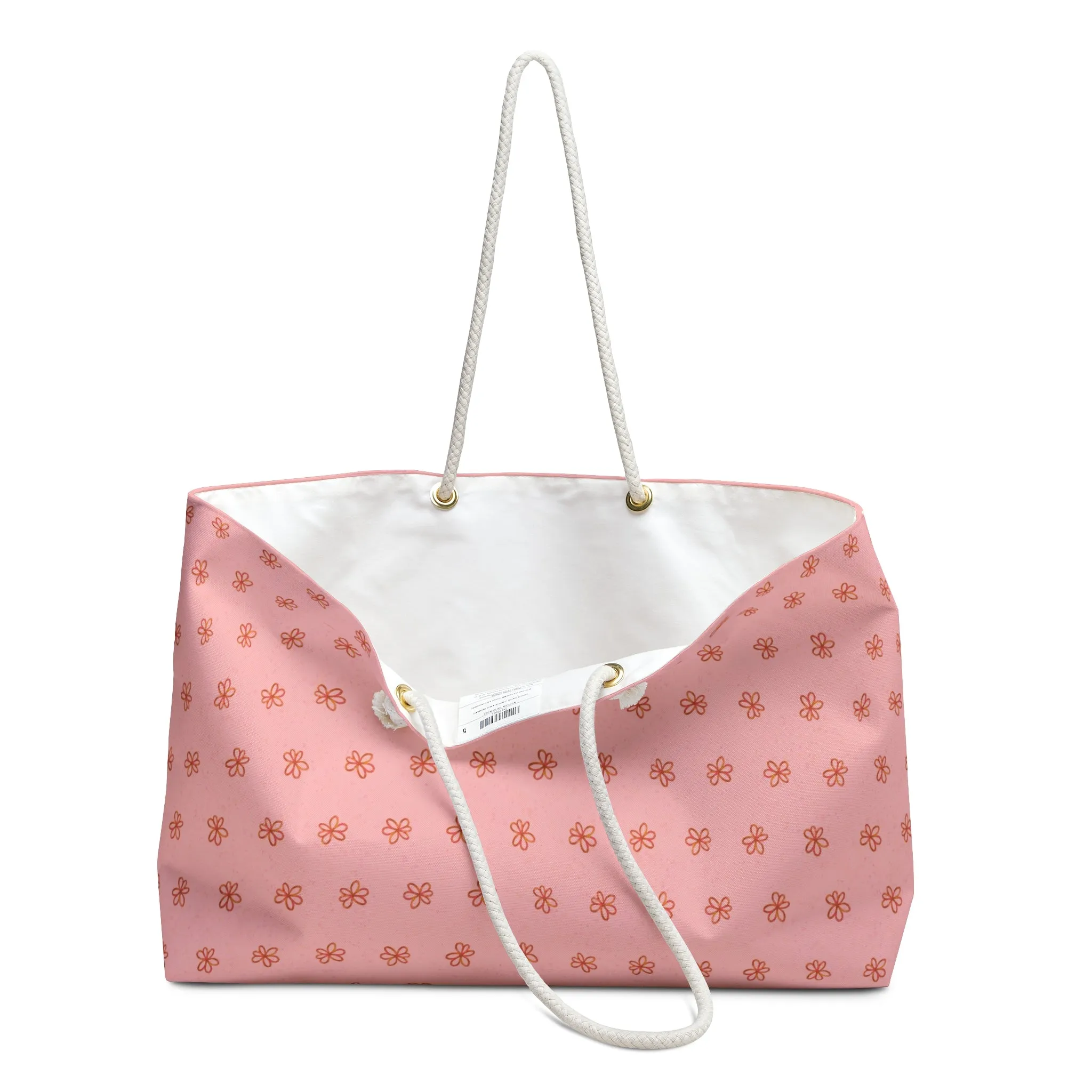 Pink Meadow Flowers Weekender Bag