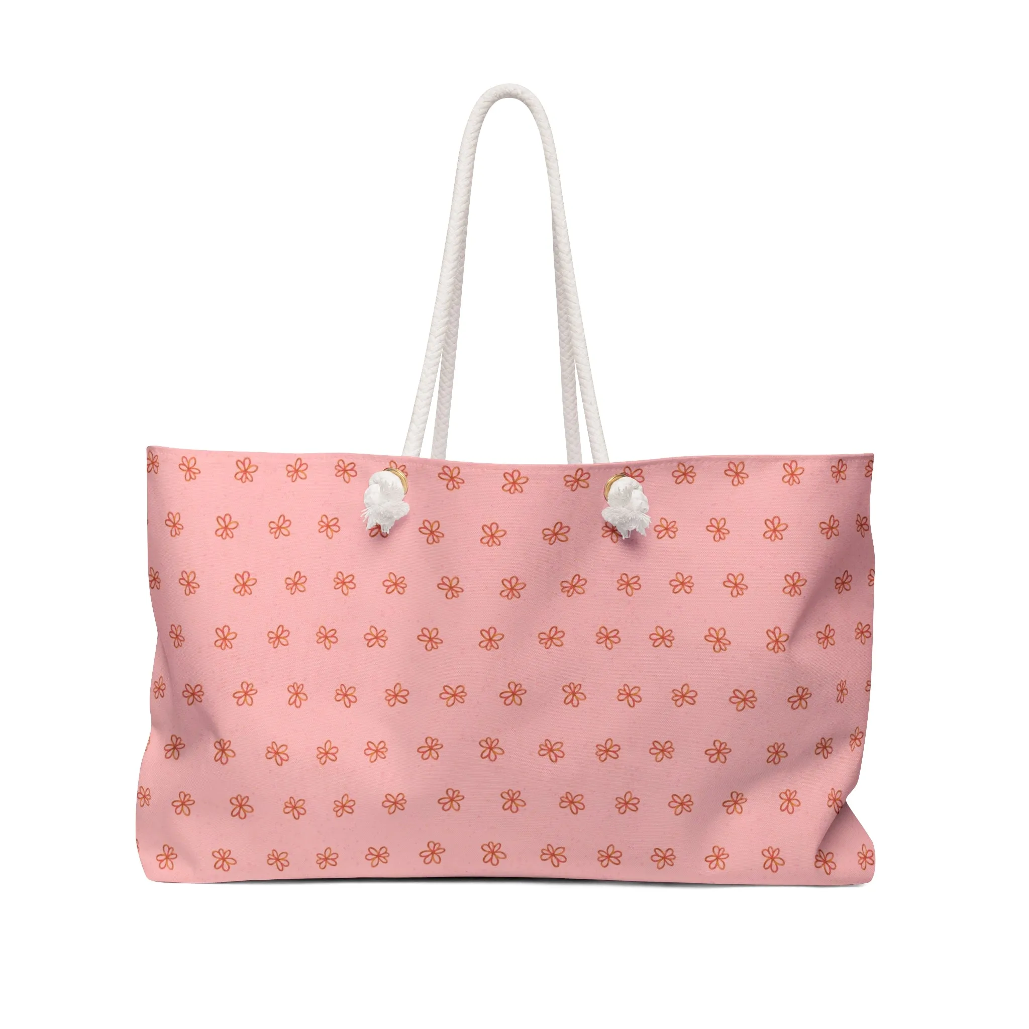 Pink Meadow Flowers Weekender Bag