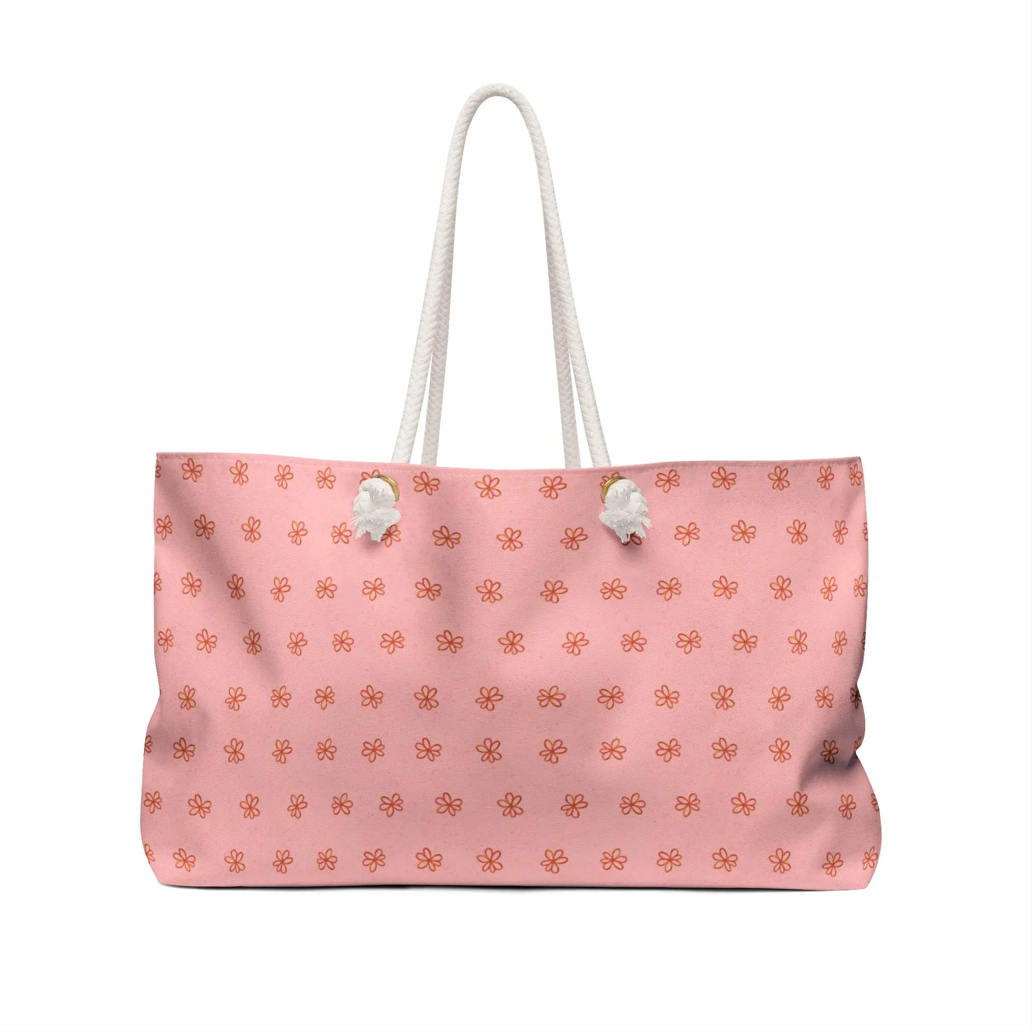 Pink Meadow Flowers Weekender Bag