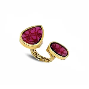 Pink Tourmaline Bypass Statement Ring