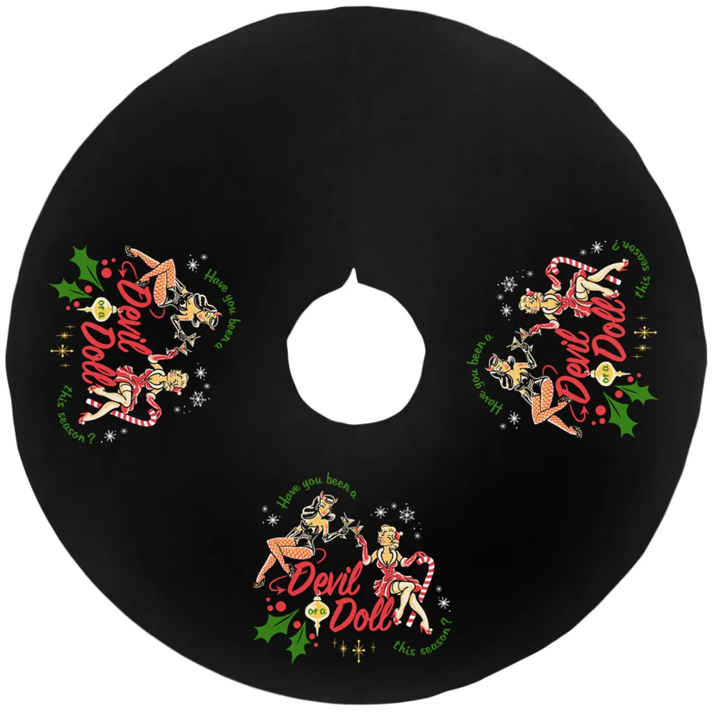 Pinup Christmas Tree Skirt - black