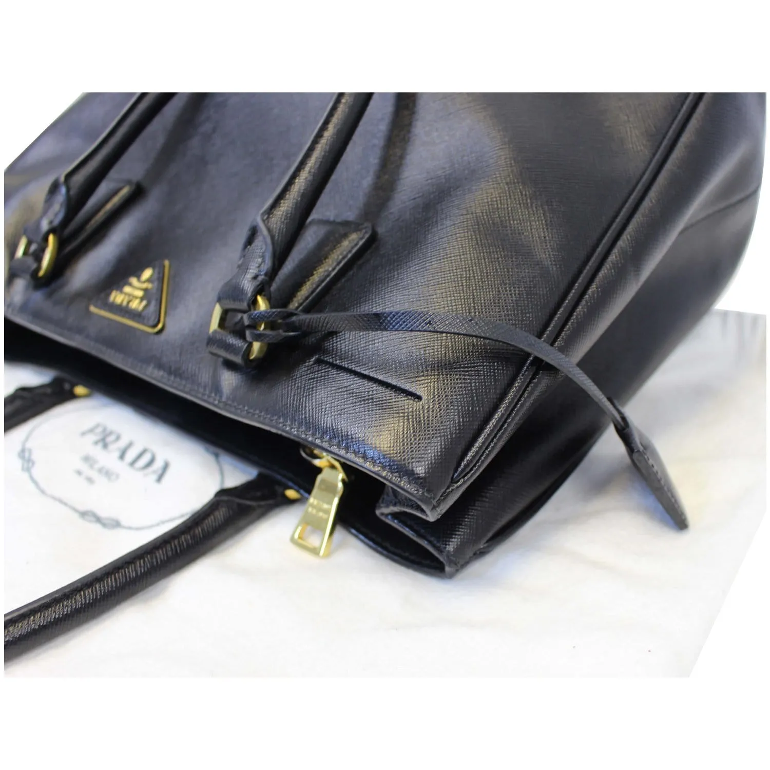 PRADA Galleria Medium Saffiano Leather Tote Bag Black