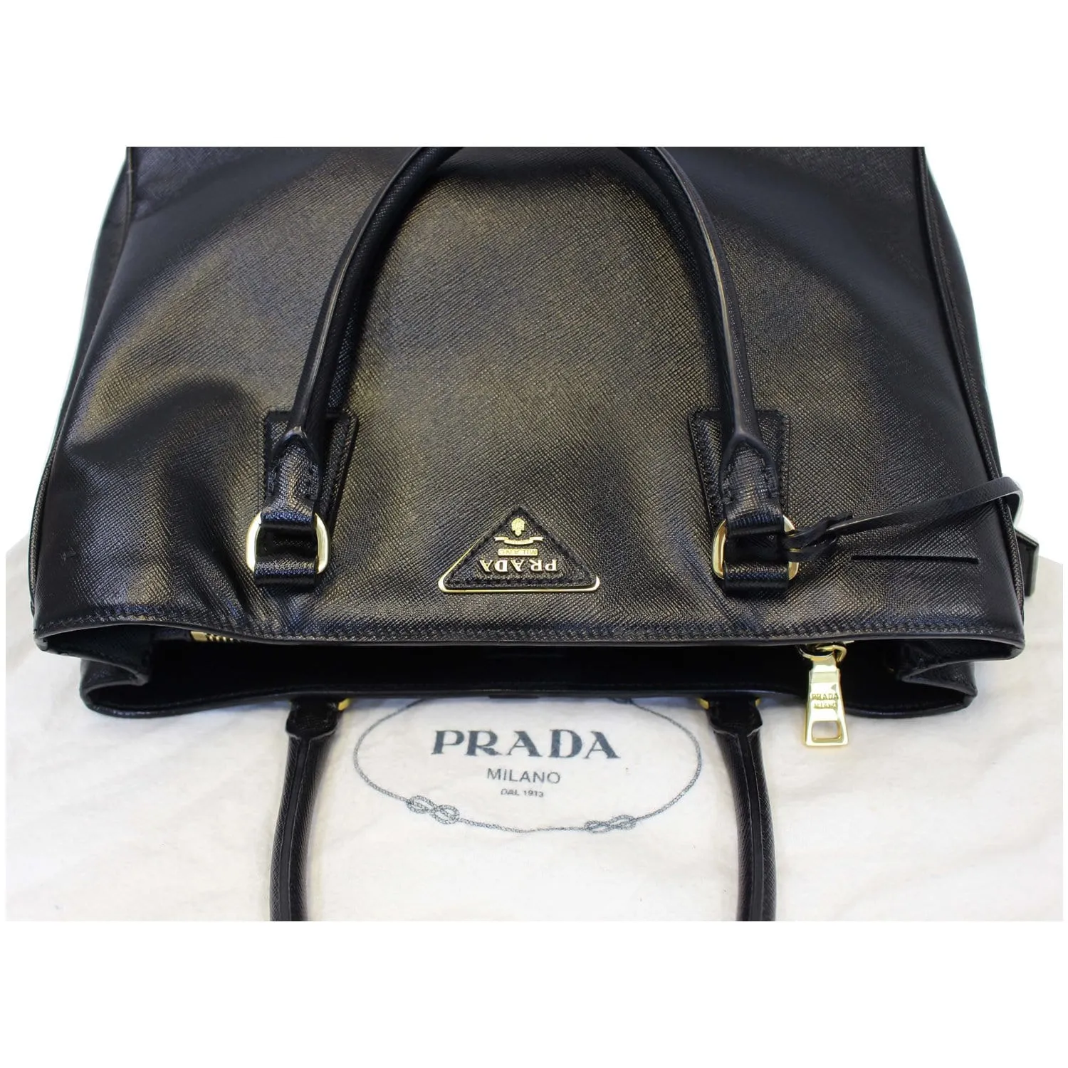 PRADA Galleria Medium Saffiano Leather Tote Bag Black