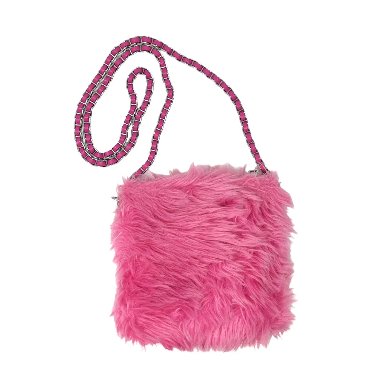 Prada Pink Fuzzy Chain Shoulder Bag