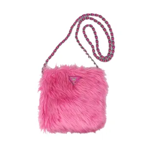 Prada Pink Fuzzy Chain Shoulder Bag