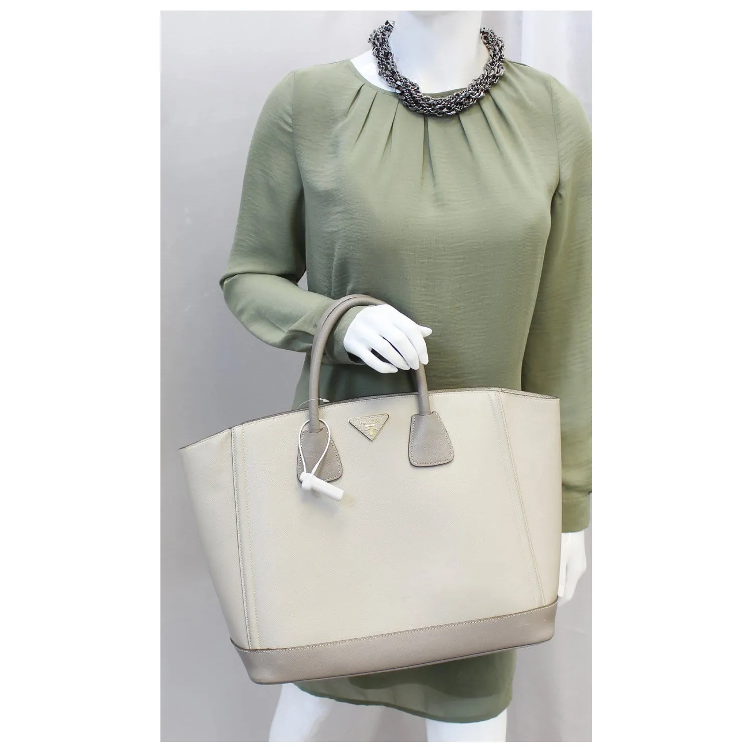 PRADA Saffiano Lux Bicolor Tote Bag