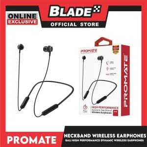 Promate Wireless Earphones Dynamic Neckband Bluetooth v5.0 Bali (Black)