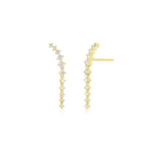 Prong Set Diamond Waterfall Earrings