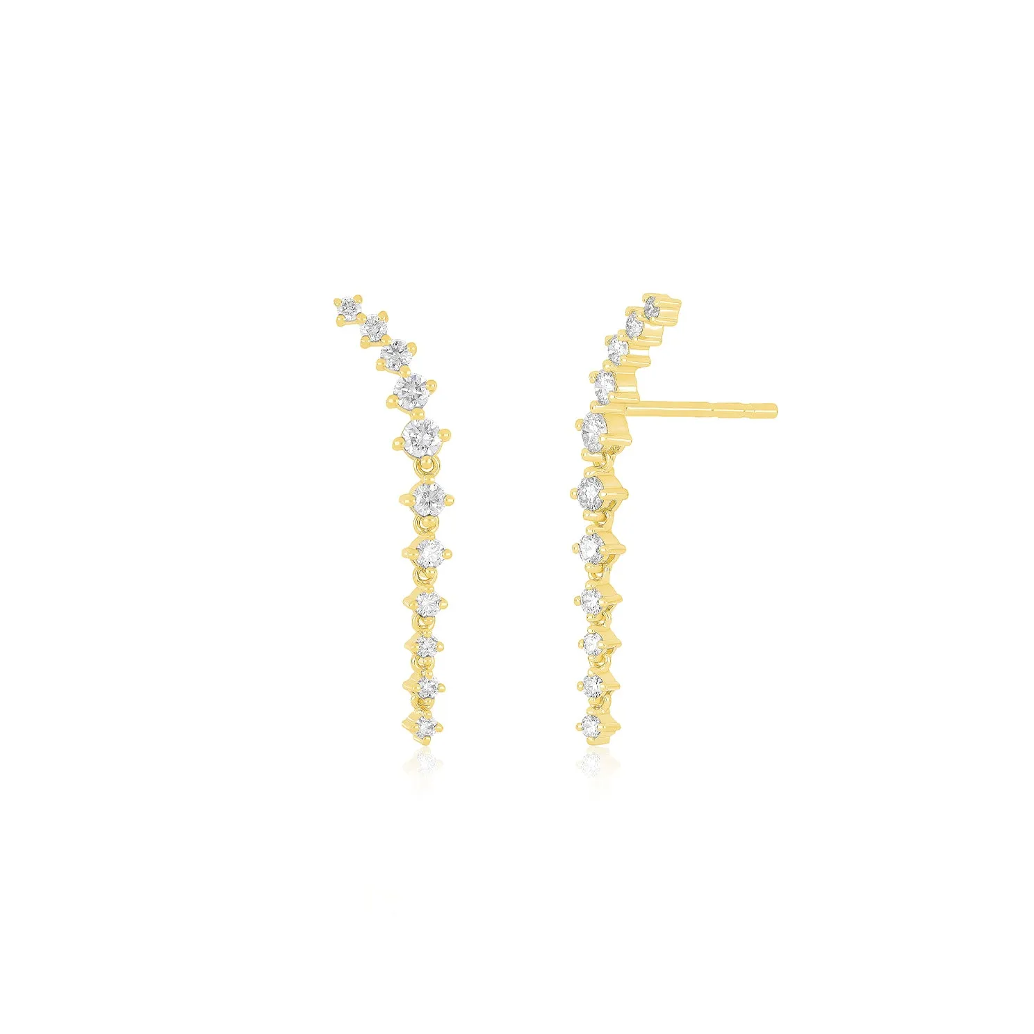 Prong Set Diamond Waterfall Earrings