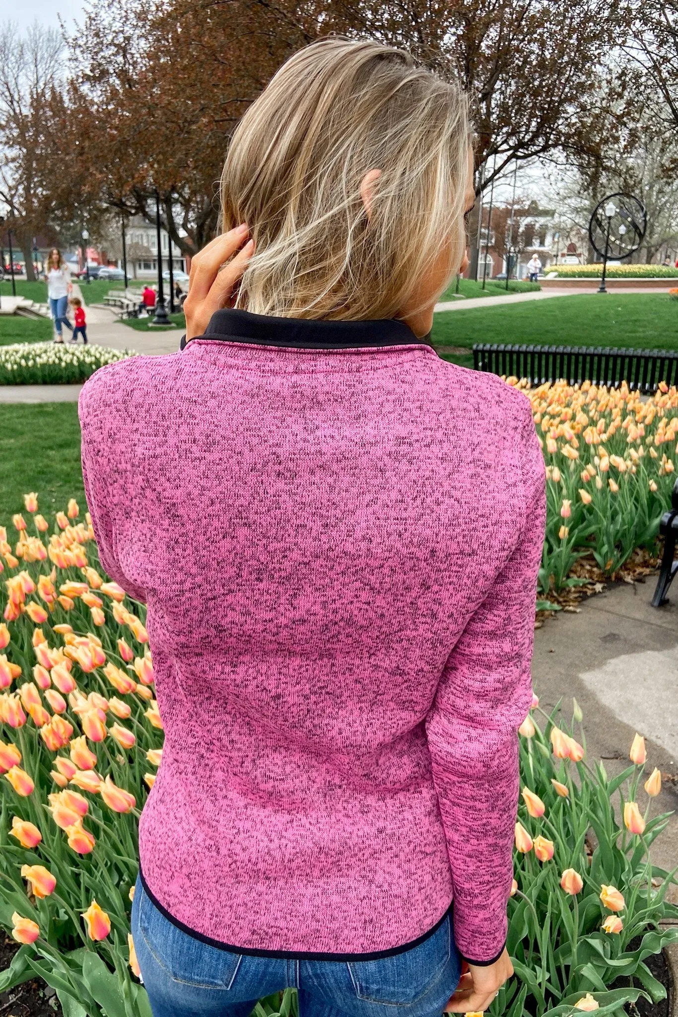 Pulse Exclusive Quarter Button Pullover- Pink