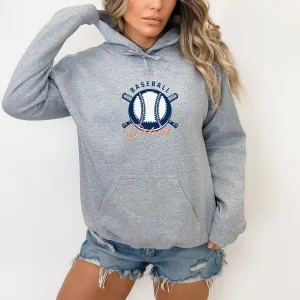 "Baseball In The D" Relaxed Fit Classic Unisex Hoodie