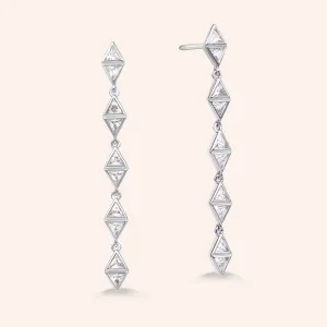 "Ella" 1.4CTW Triangle Cut linear Drop Earrings