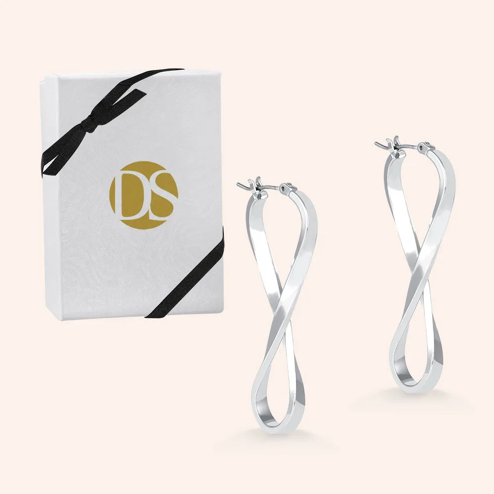 "Forever & Always" High Polished Twisted Hoop Earrings