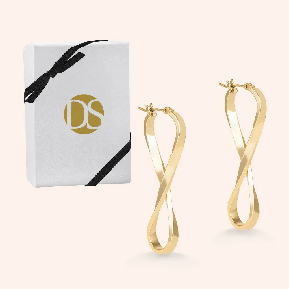"Forever & Always" High Polished Twisted Hoop Earrings