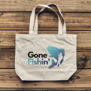 "Gone Fishin'" Canvas Tote