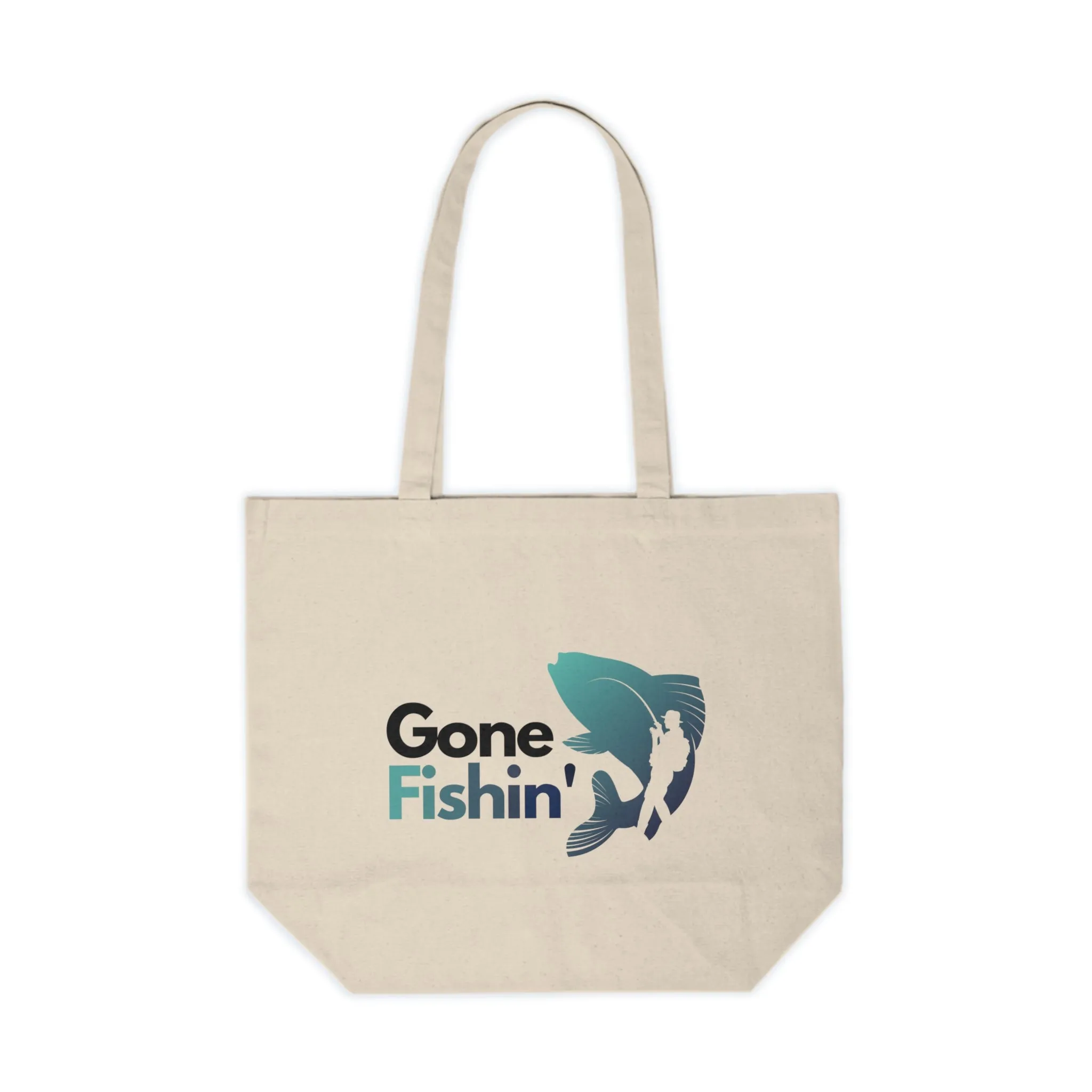 "Gone Fishin'" Canvas Tote