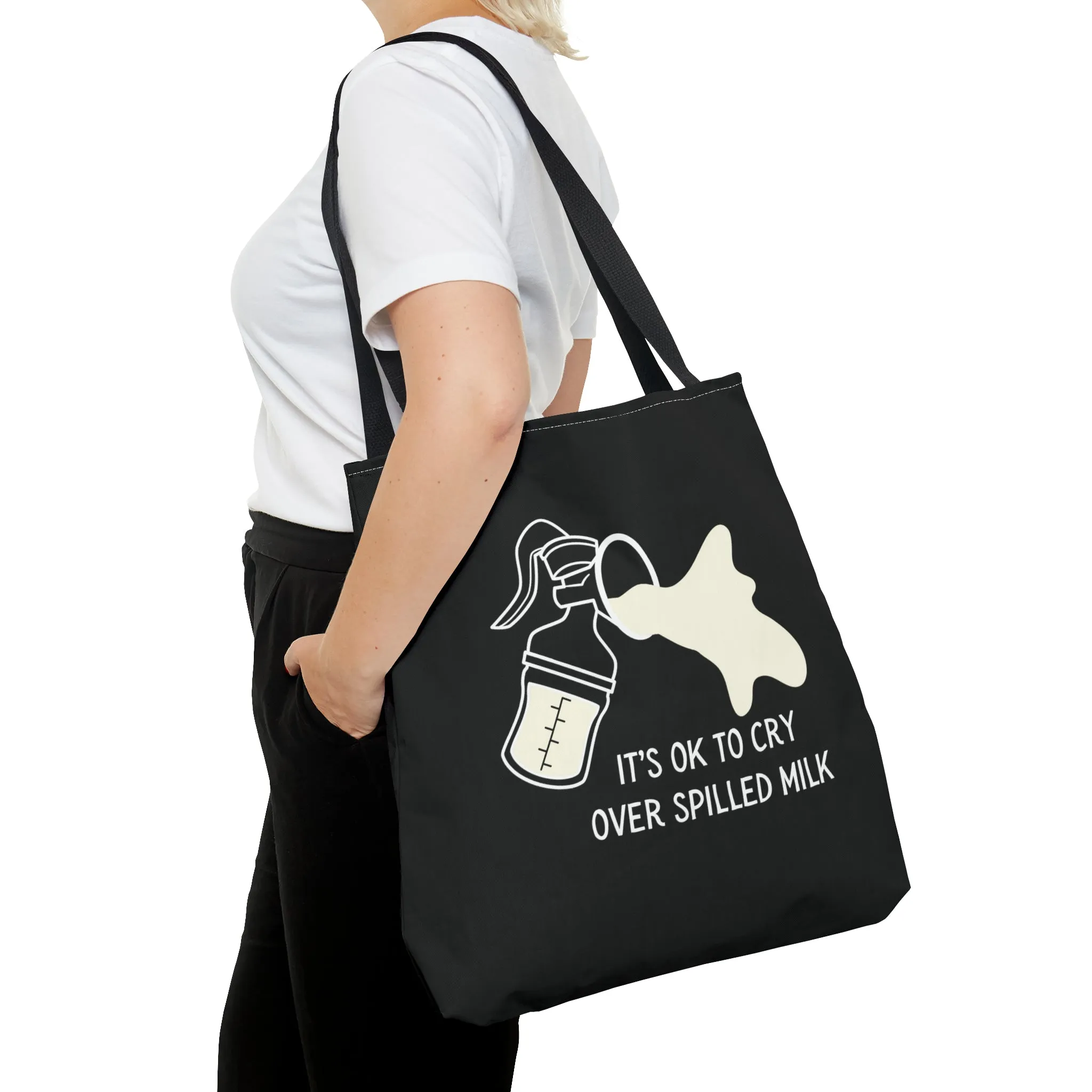 "It's OK to Cry Over Spilled Milk" Breastfeeding Tote Bag for Breast Pump