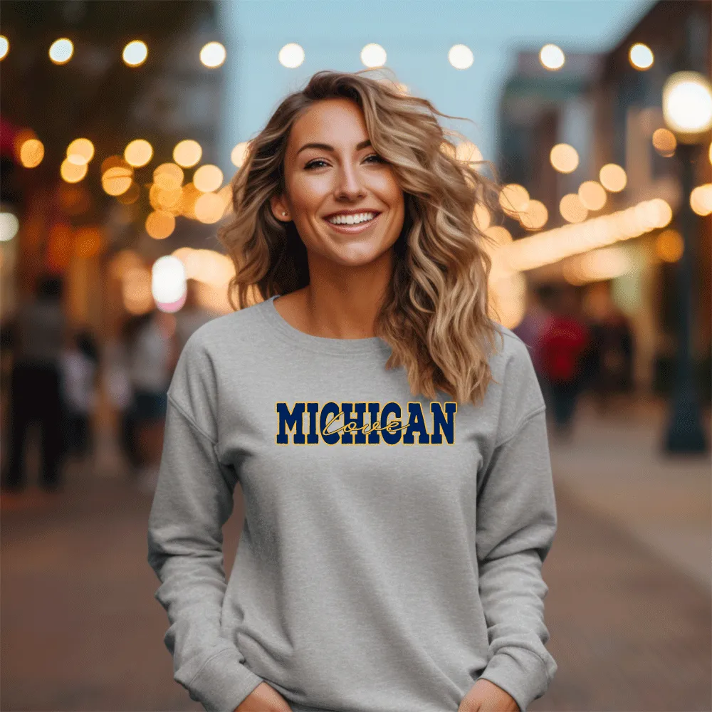 "Michigan Love" Relaxed Fit Classic Crew Unisex Sweatshirt