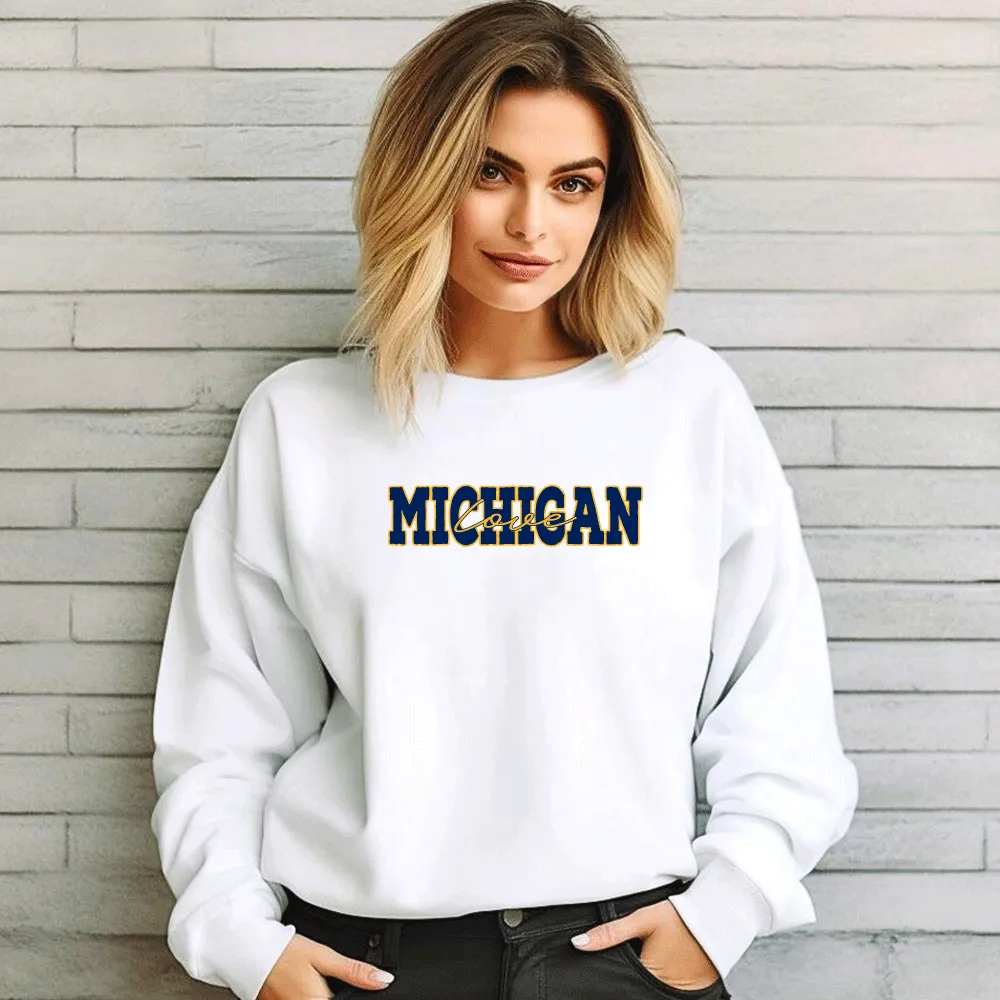 "Michigan Love" Relaxed Fit Classic Crew Unisex Sweatshirt