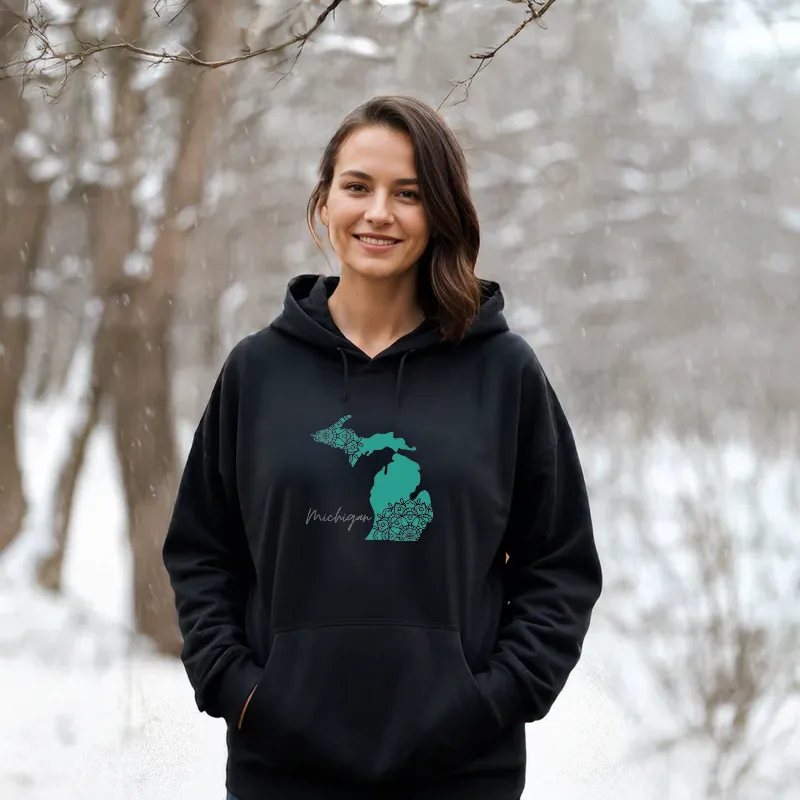 "Paisley Michigan" Relaxed Fit Classic Unisex Hoodie
