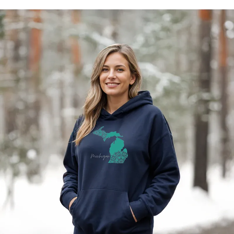 "Paisley Michigan" Relaxed Fit Classic Unisex Hoodie