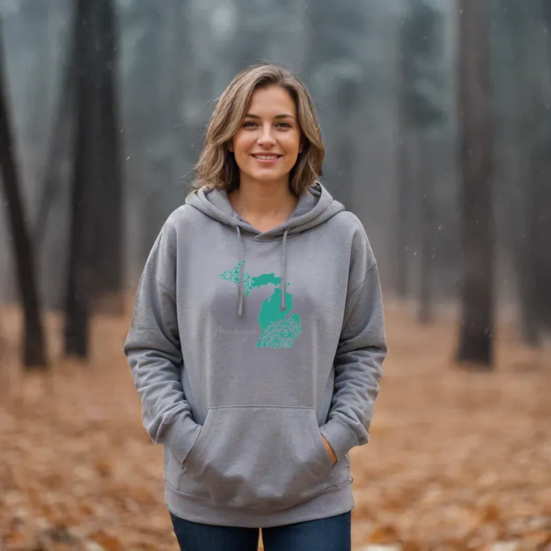 "Paisley Michigan" Relaxed Fit Classic Unisex Hoodie