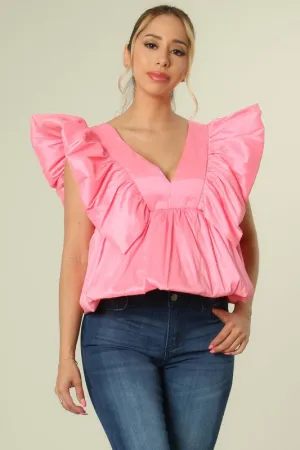 "Tea Time" Ruffle Sleeve - Pink