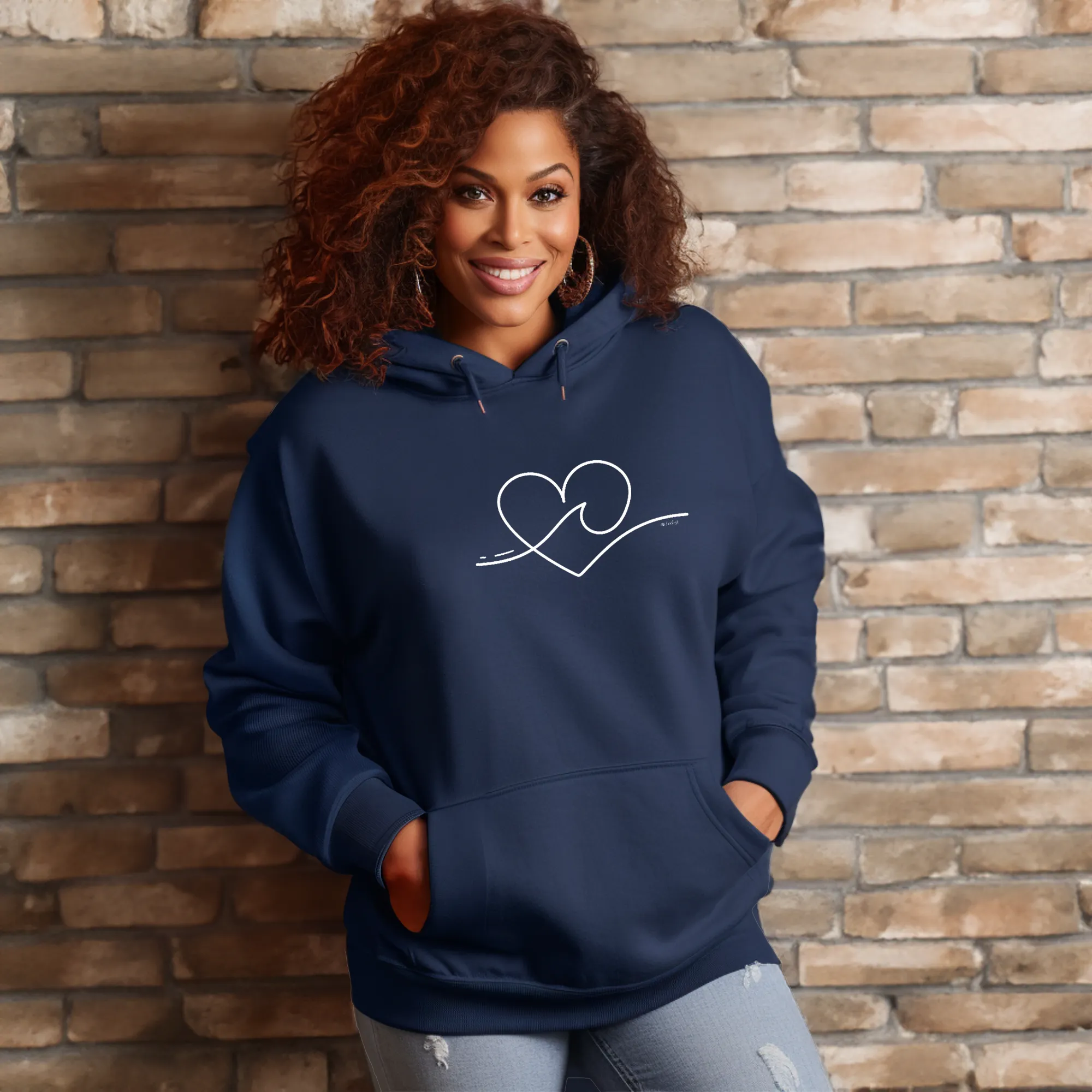 "Wave Of Love" Relaxed Fit Classic Unisex Hoodie