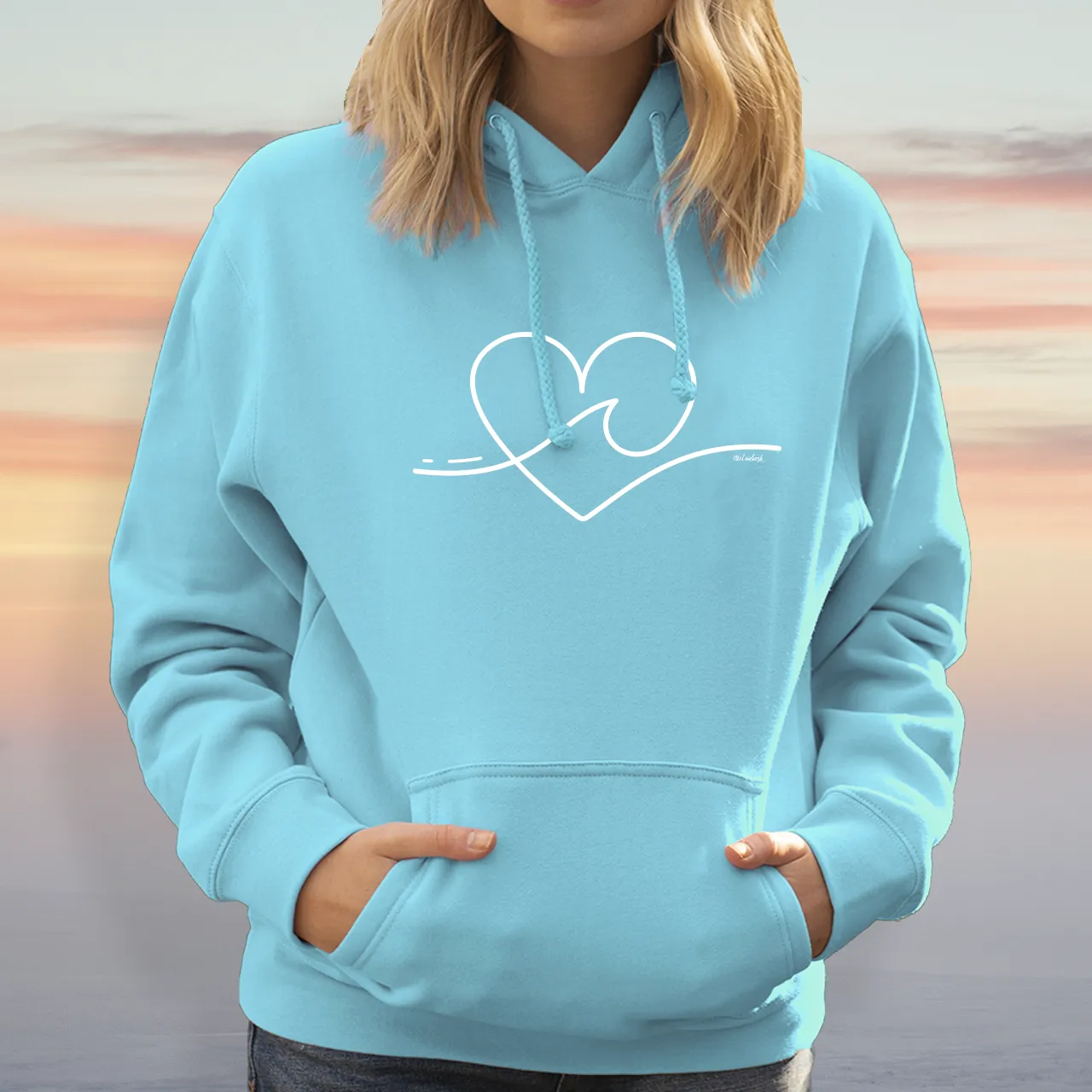 "Wave Of Love" Relaxed Fit Classic Unisex Hoodie