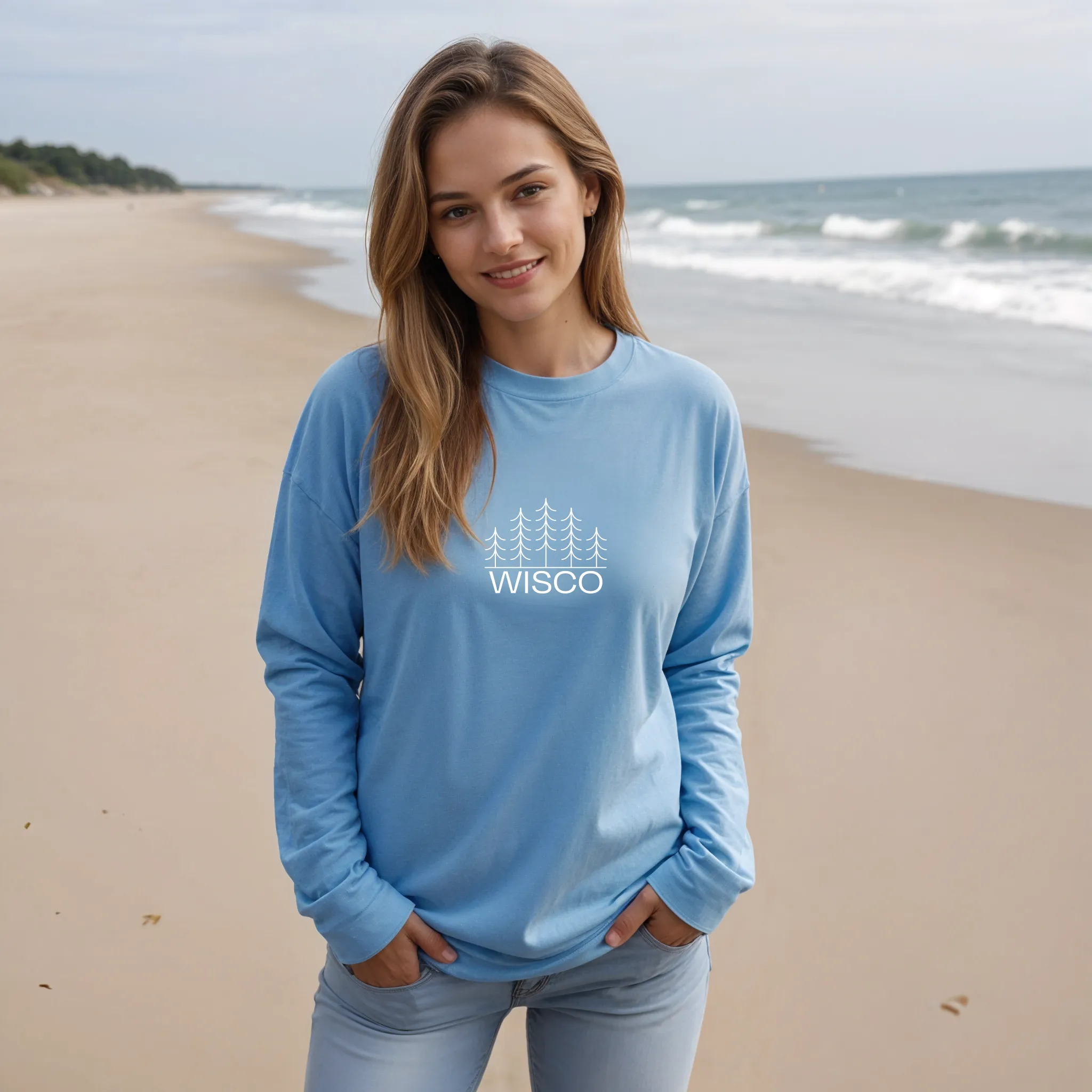 "Wisco" Relaxed Fit Long Sleeve Unisex T-Shirt