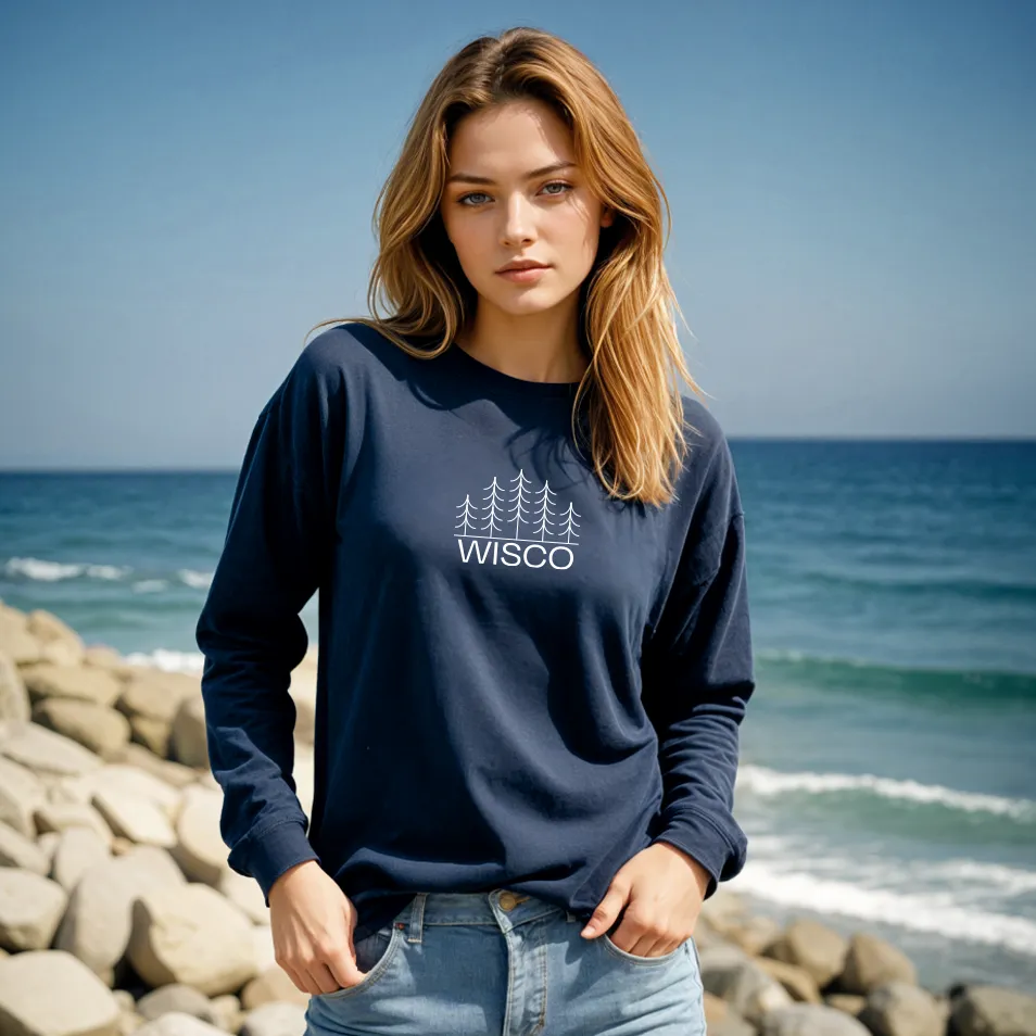 "Wisco" Relaxed Fit Long Sleeve Unisex T-Shirt